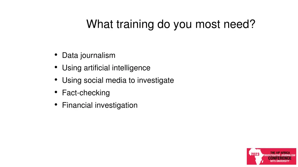 what training do you most need