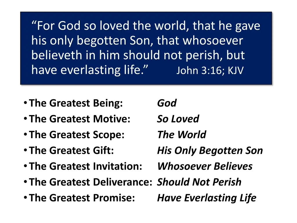 for god so loved the world that he gave his only