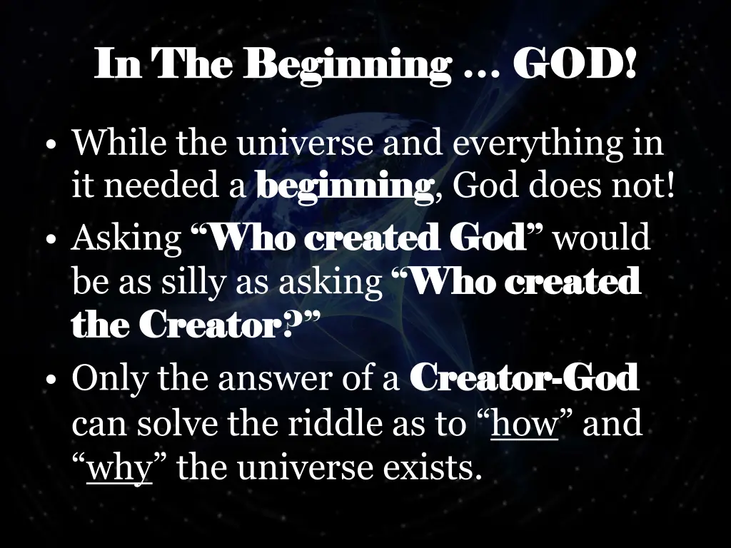 in the beginning in the beginning god