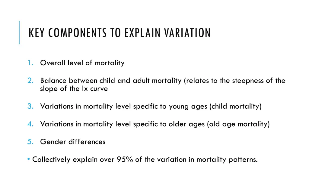 key components to explain variation