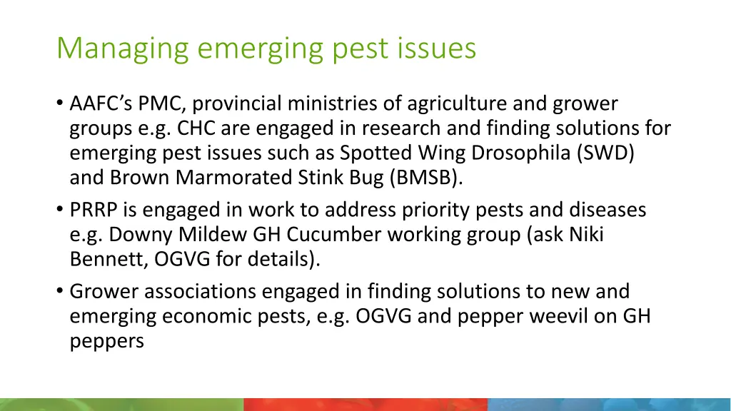 managing emerging pest issues