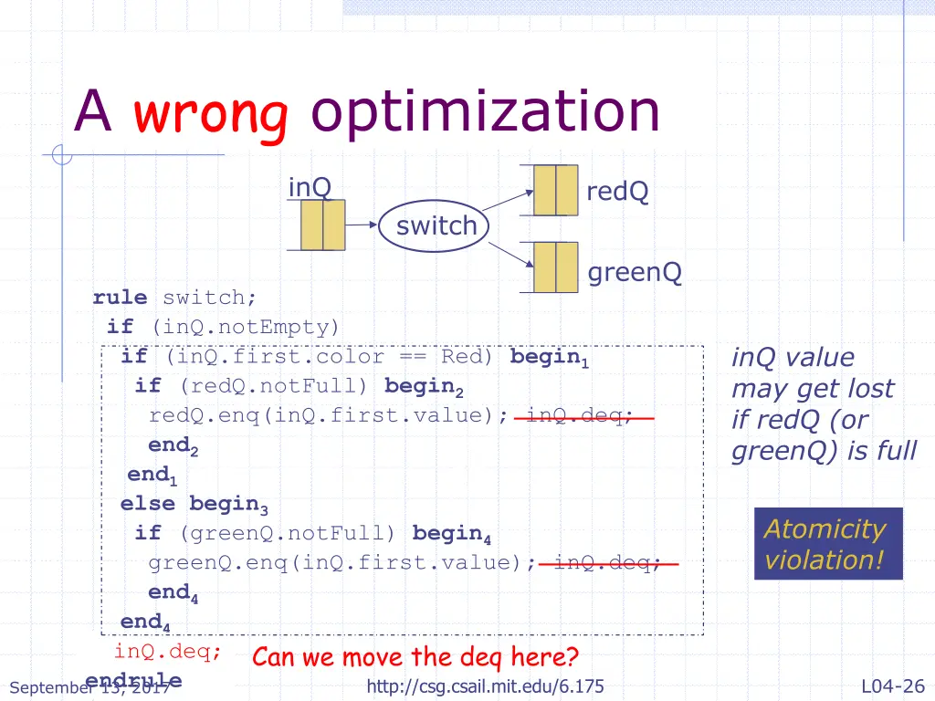 an optimization a wrong optimization