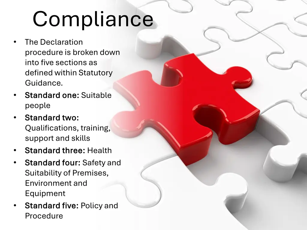 compliance the declaration procedure is broken