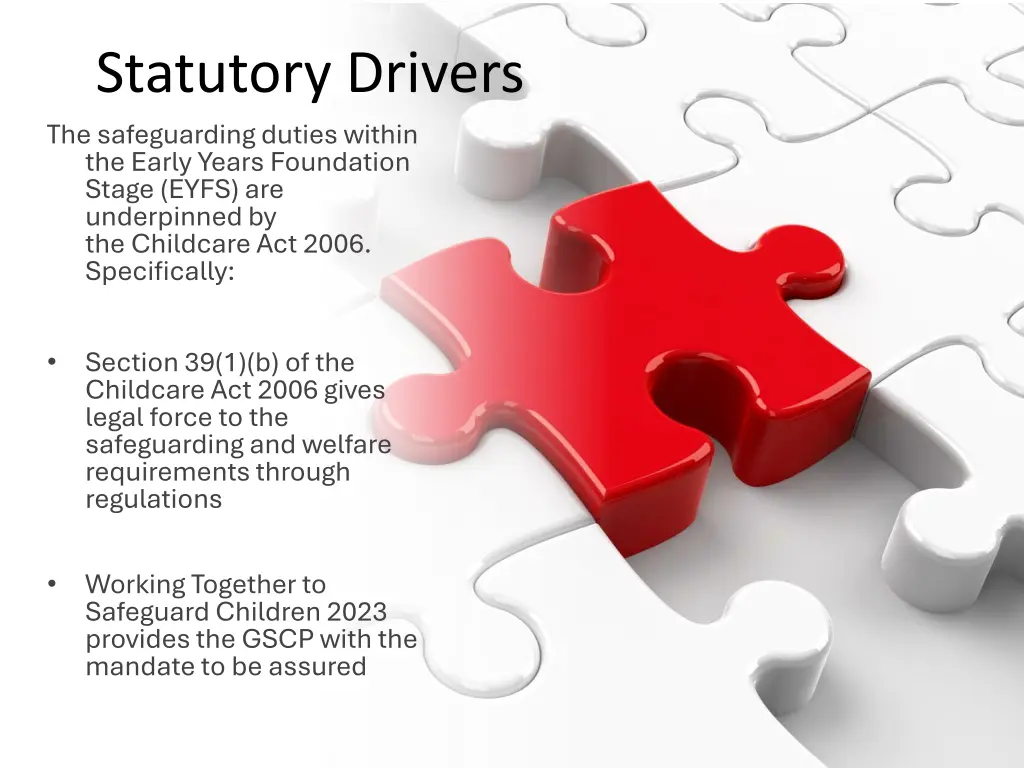 statutory drivers the safeguarding duties within