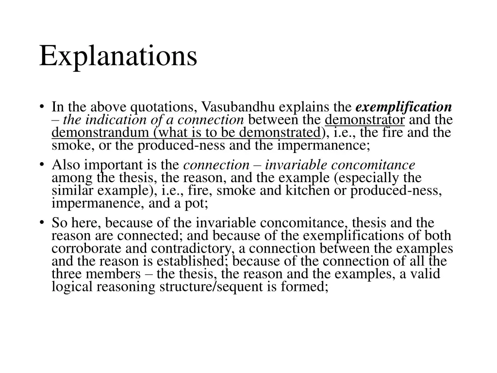 explanations
