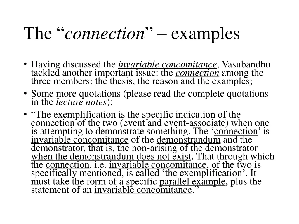 the connection examples