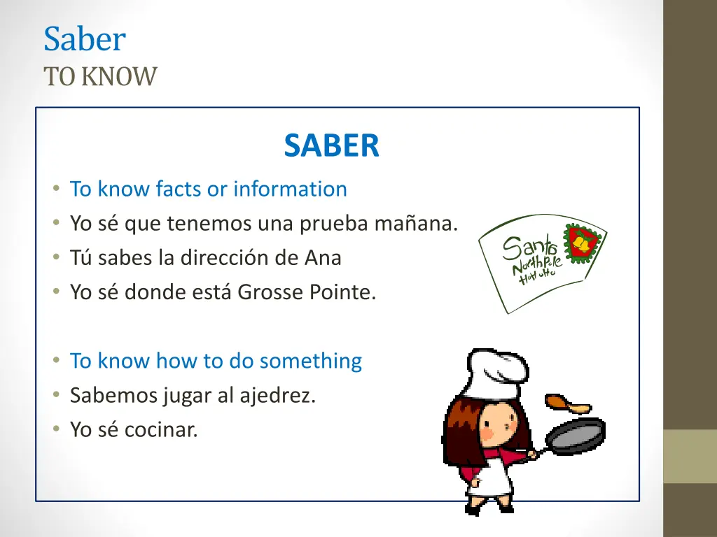 saber to know