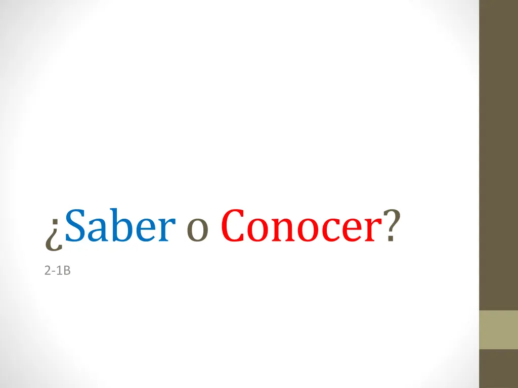 sabero conocer