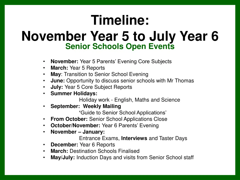 timeline
