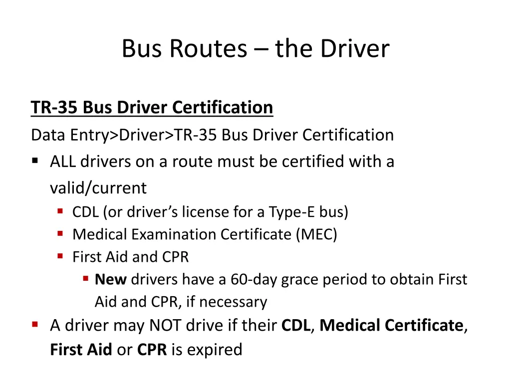 bus routes the driver 6