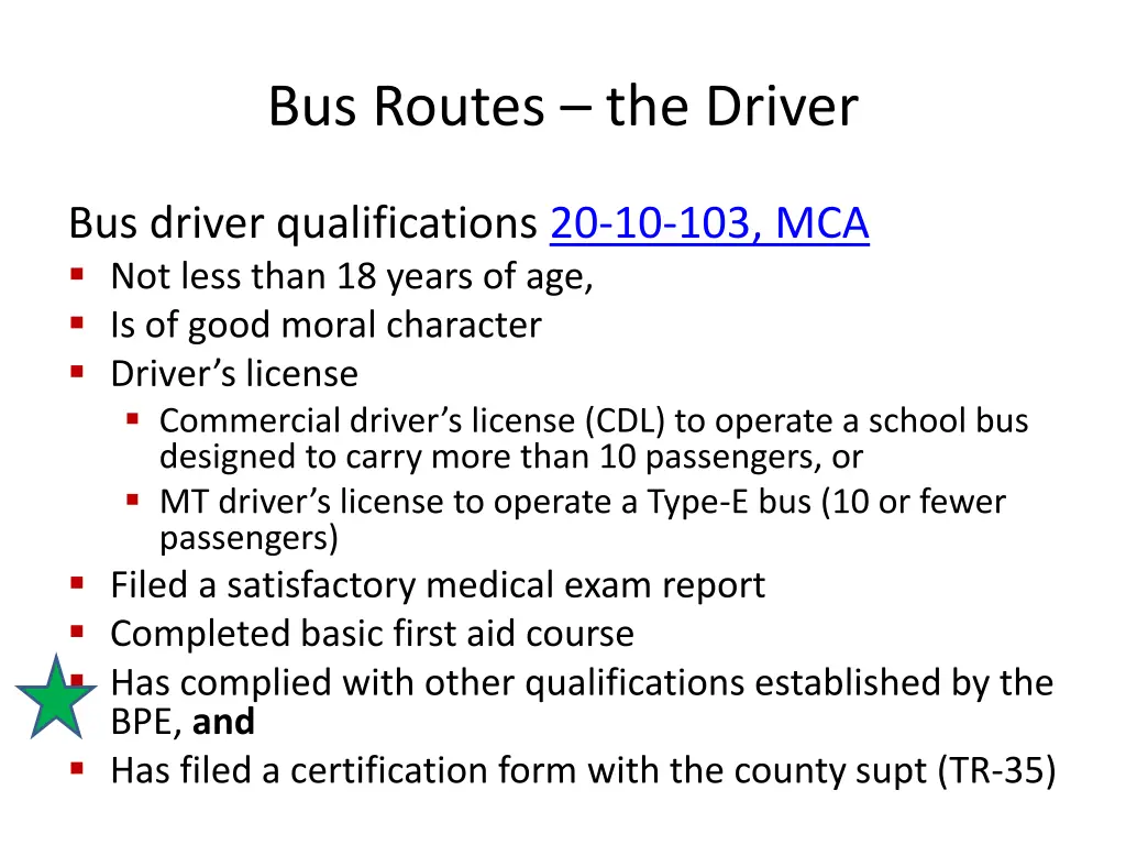 bus routes the driver