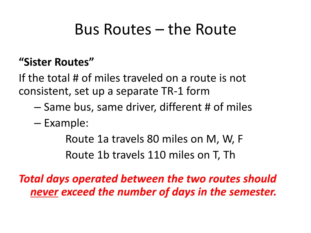 bus routes the route 4