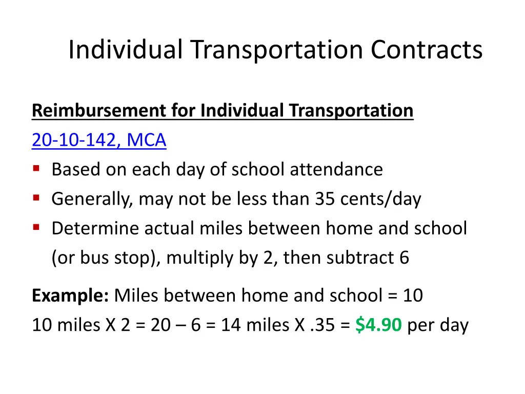 individual transportation contracts 1