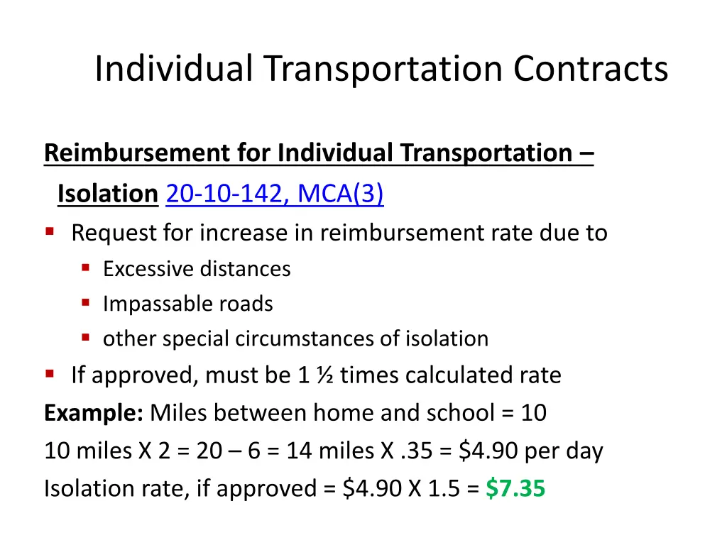 individual transportation contracts 2