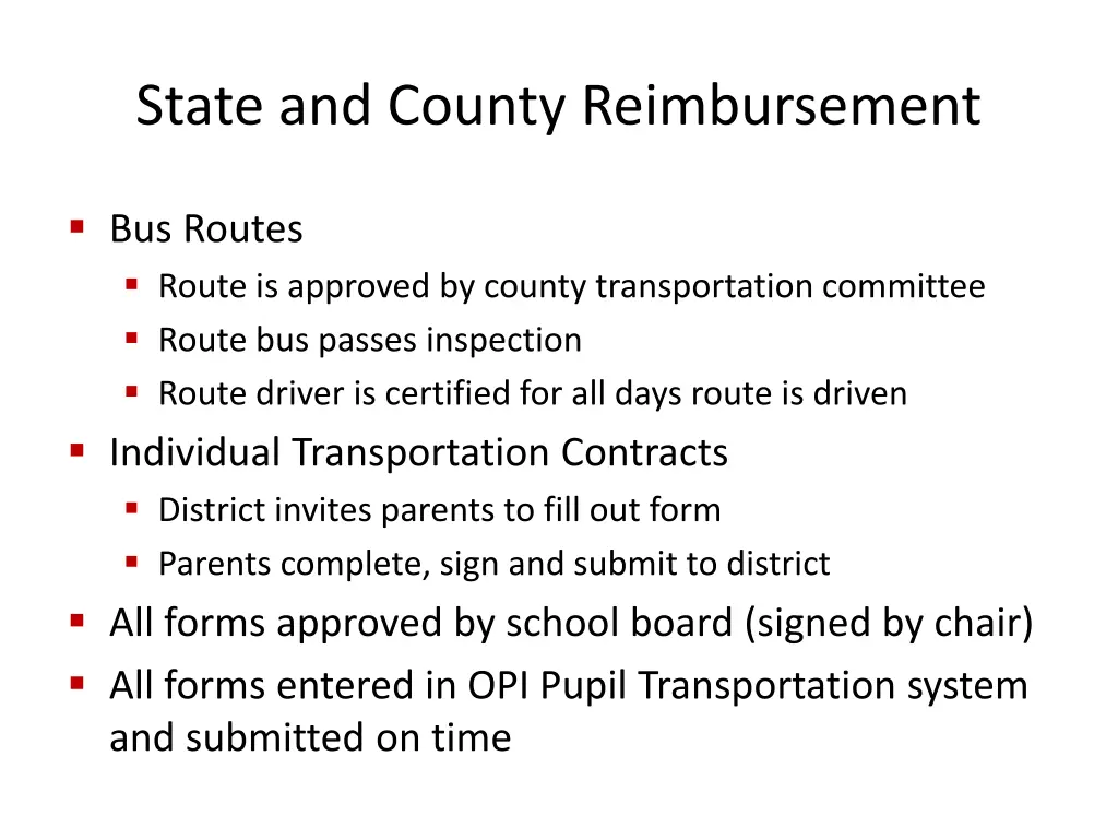 state and county reimbursement