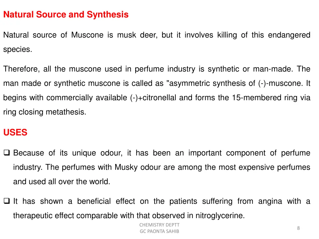 natural source and synthesis