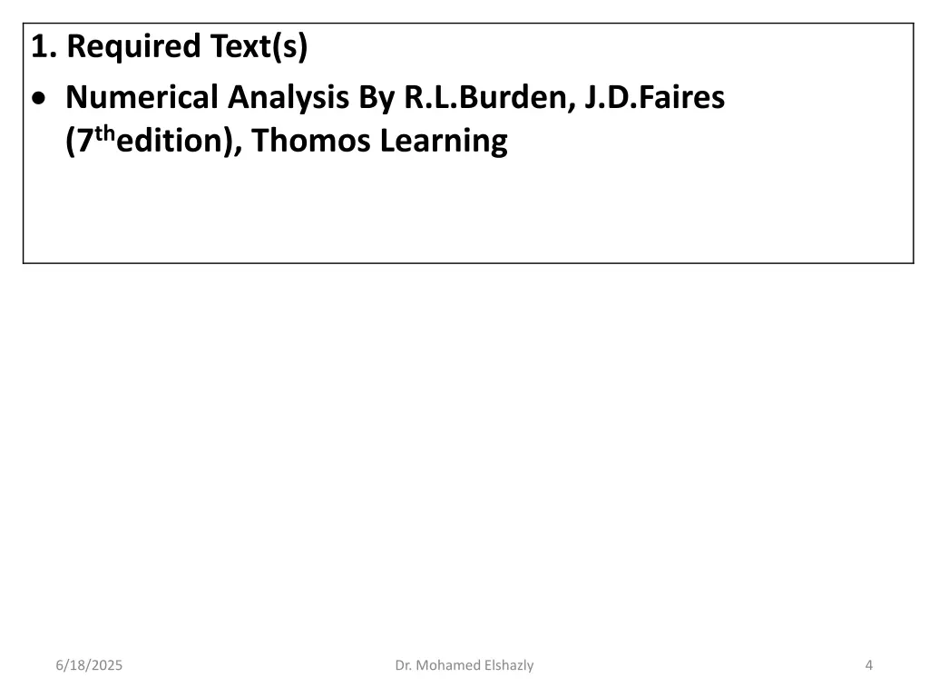 1 required text s numerical analysis