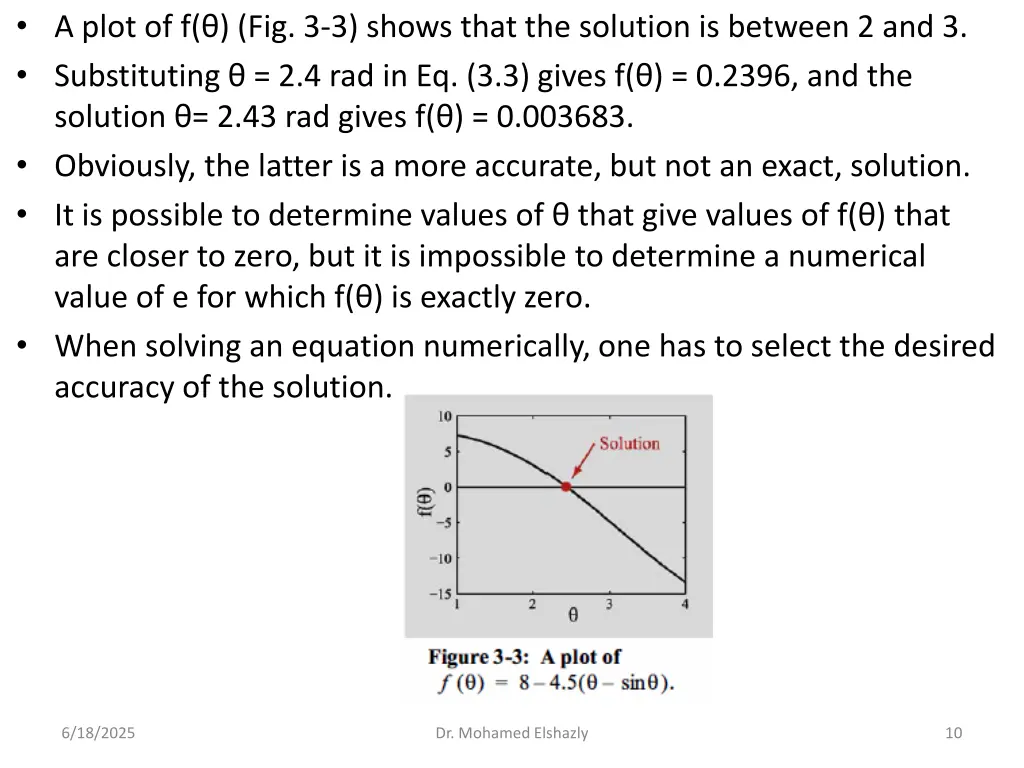 a plot of f fig 3 3 shows that the solution