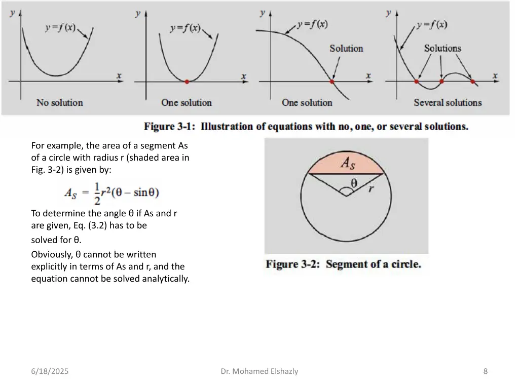 for example the area of a segment as of a circle