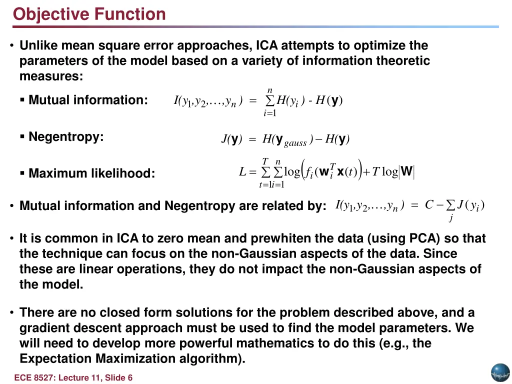 objective function