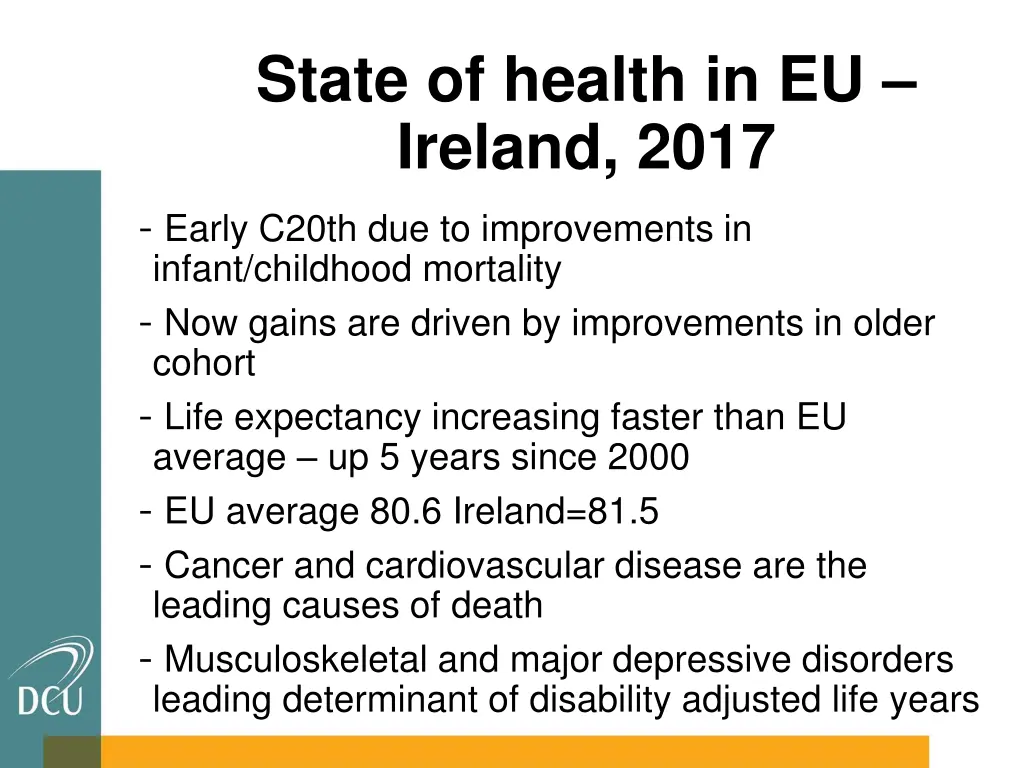state of health in eu ireland 2017