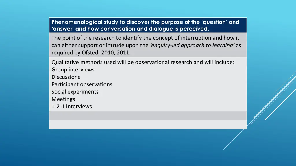 phenomenological study to discover the purpose