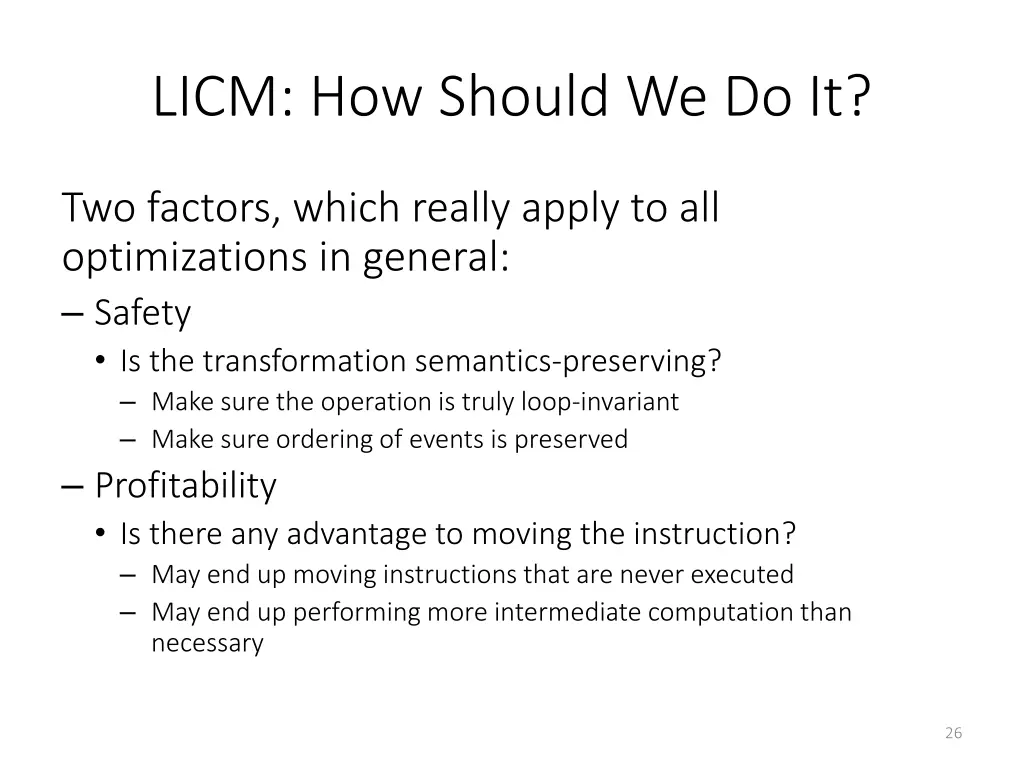 licm how should we do it