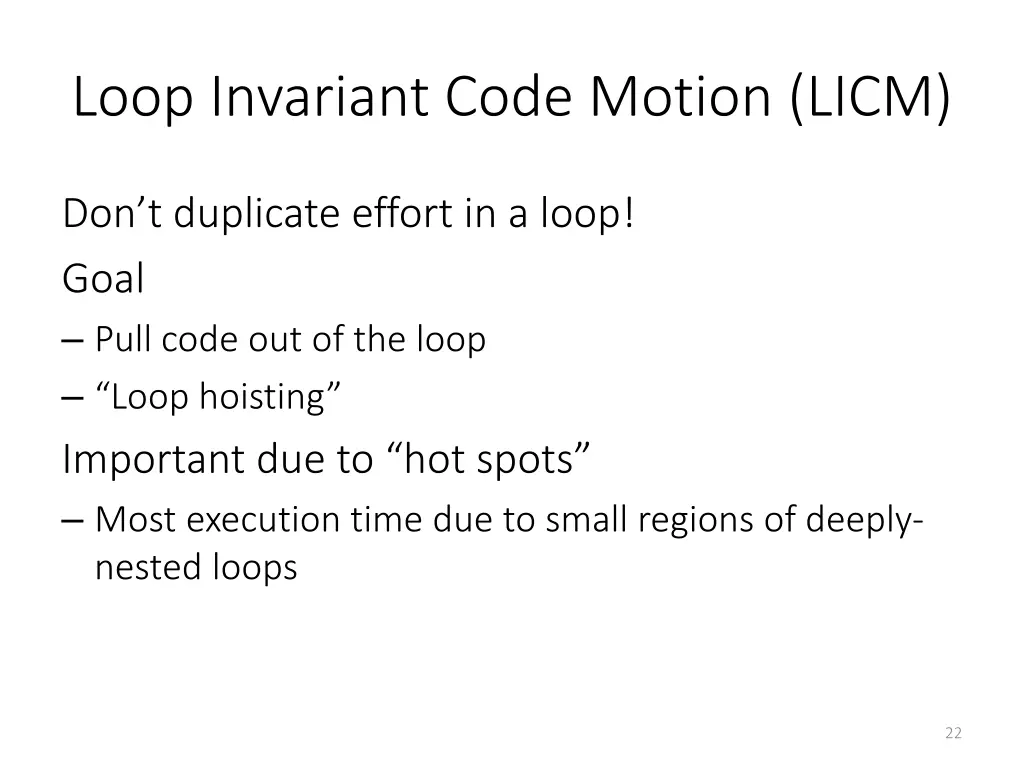 loop invariant code motion licm