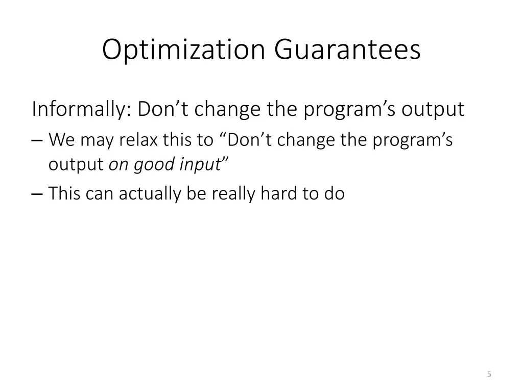 optimization guarantees