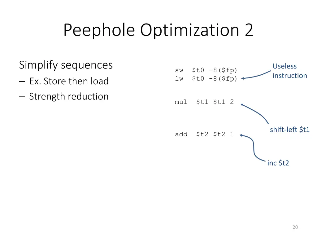 peephole optimization 2
