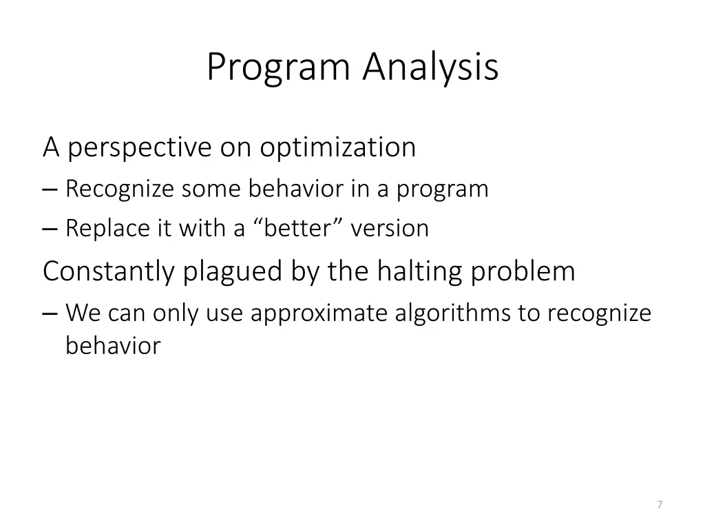 program analysis