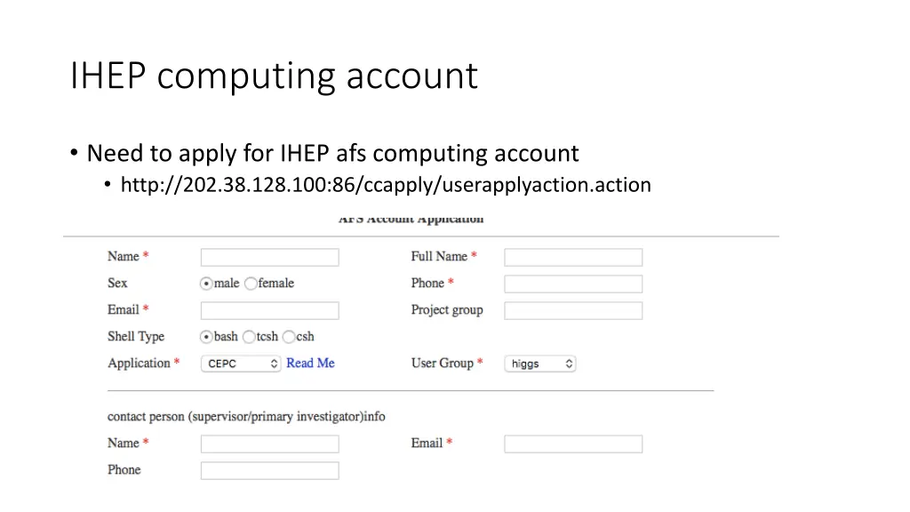 ihep computing account