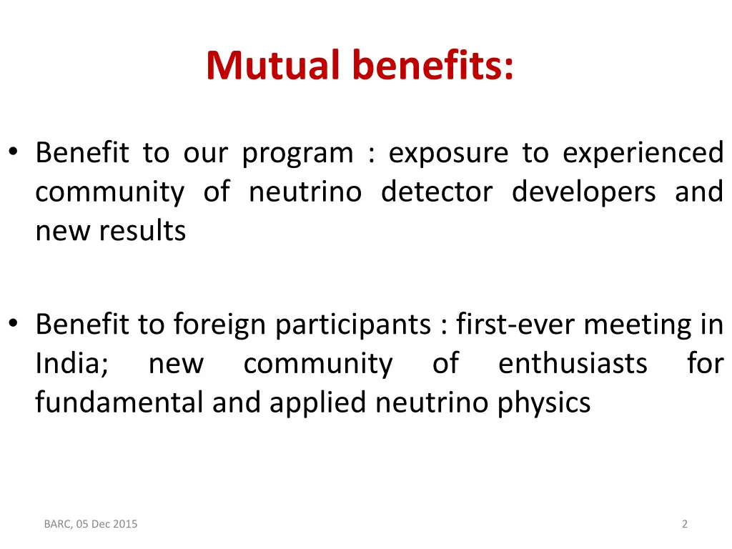 mutual benefits