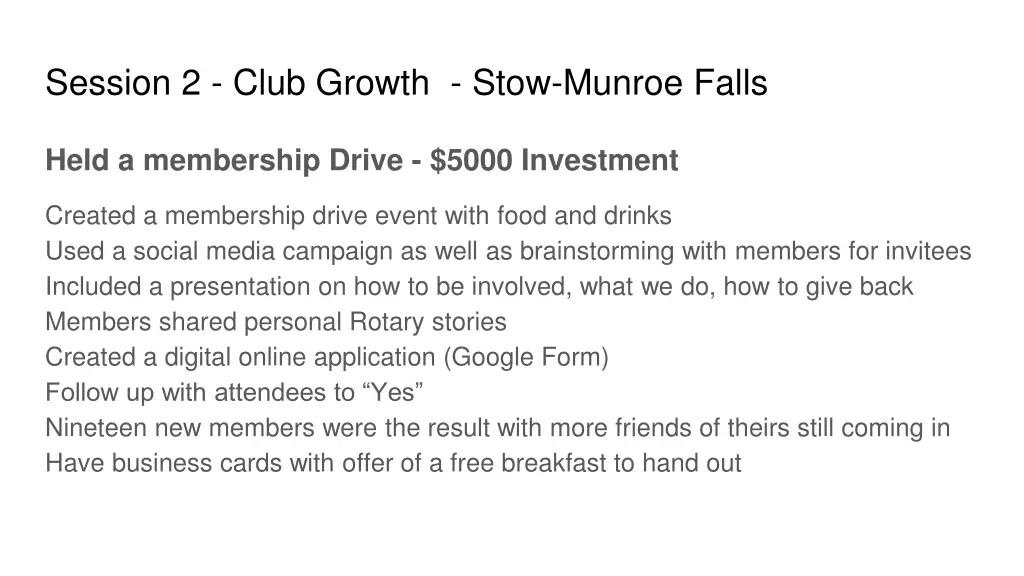session 2 club growth stow munroe falls