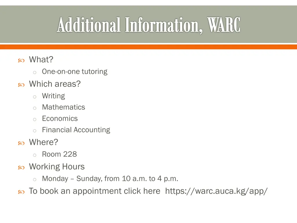 additional information warc