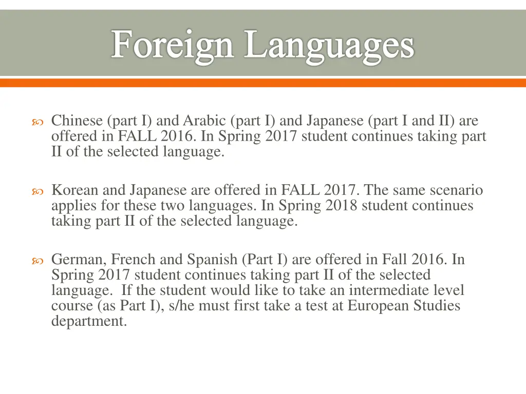 foreign languages