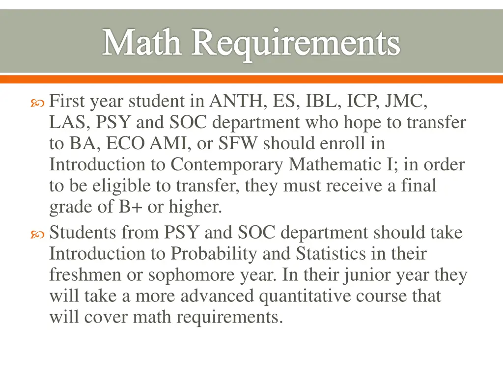 math requirements 2