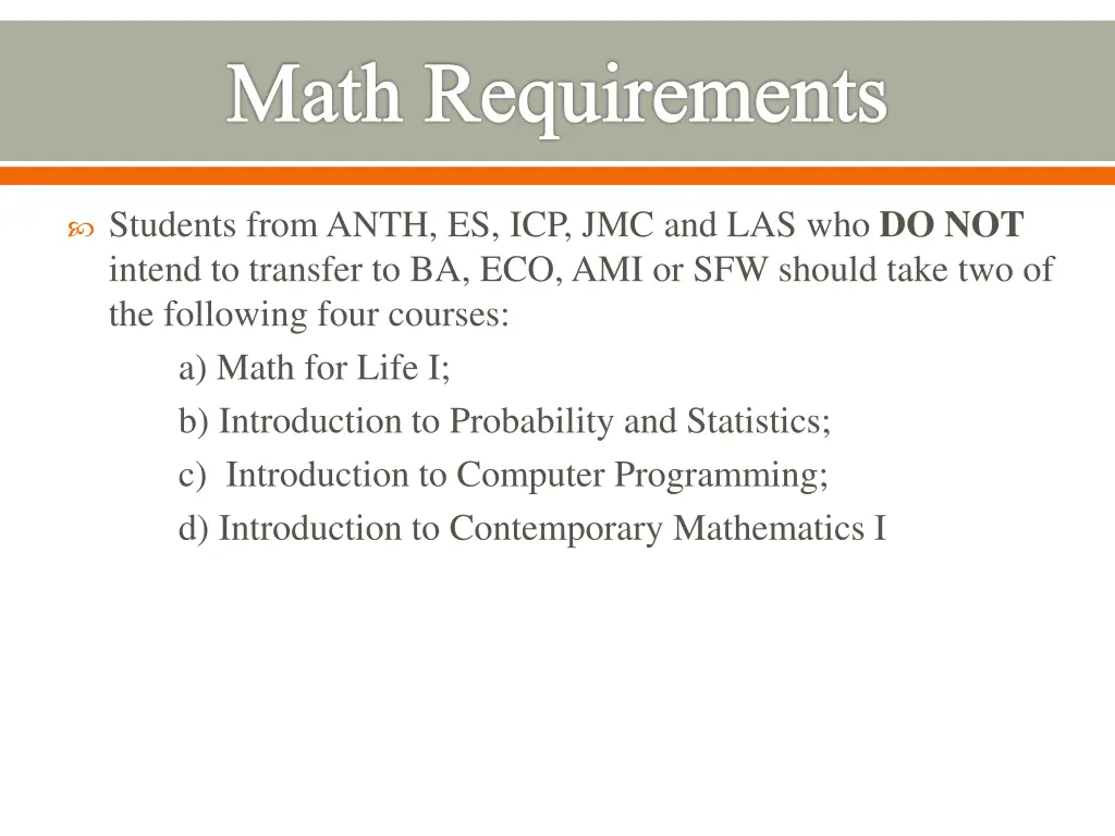 math requirements 3
