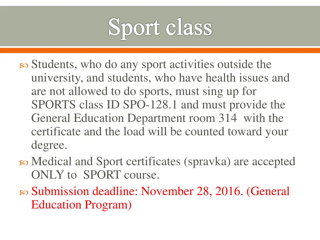 sport class 1
