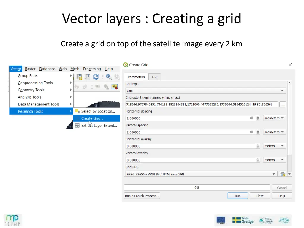 vector layers creating a grid