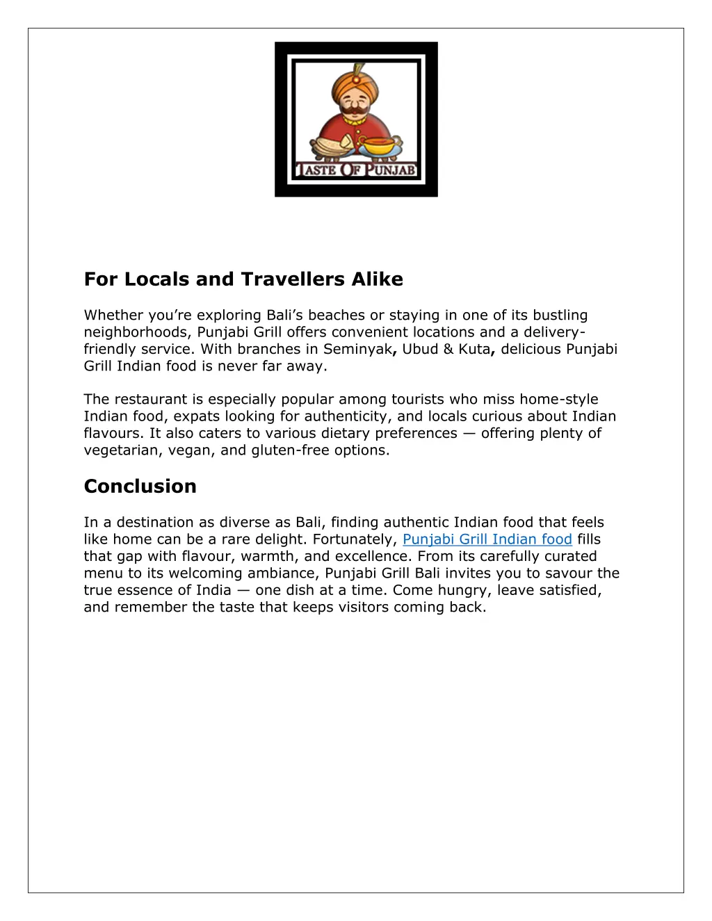 for locals and travellers alike