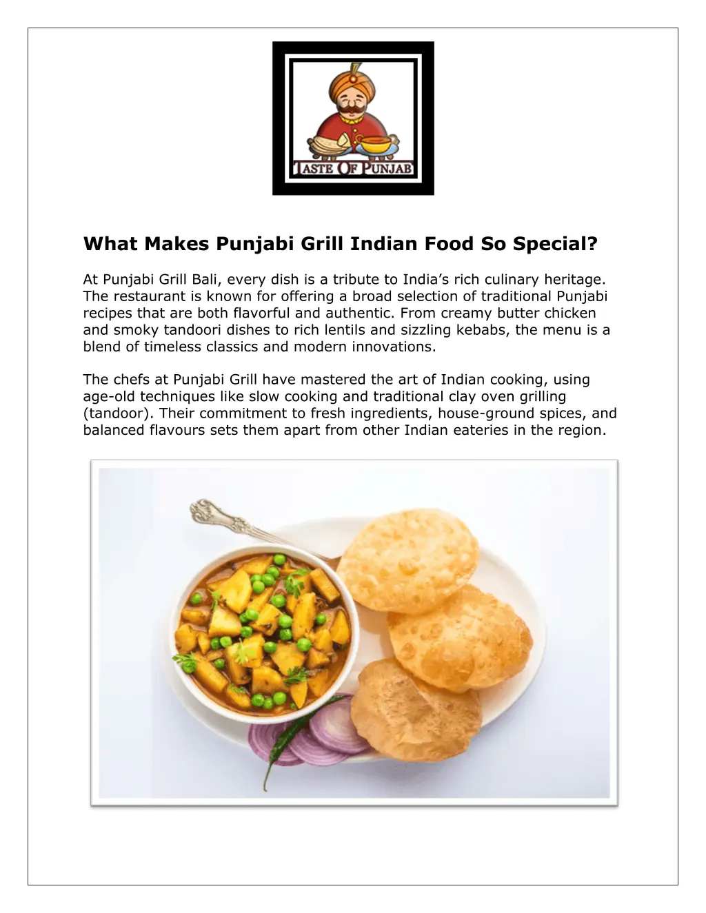 what makes punjabi grill indian food so special