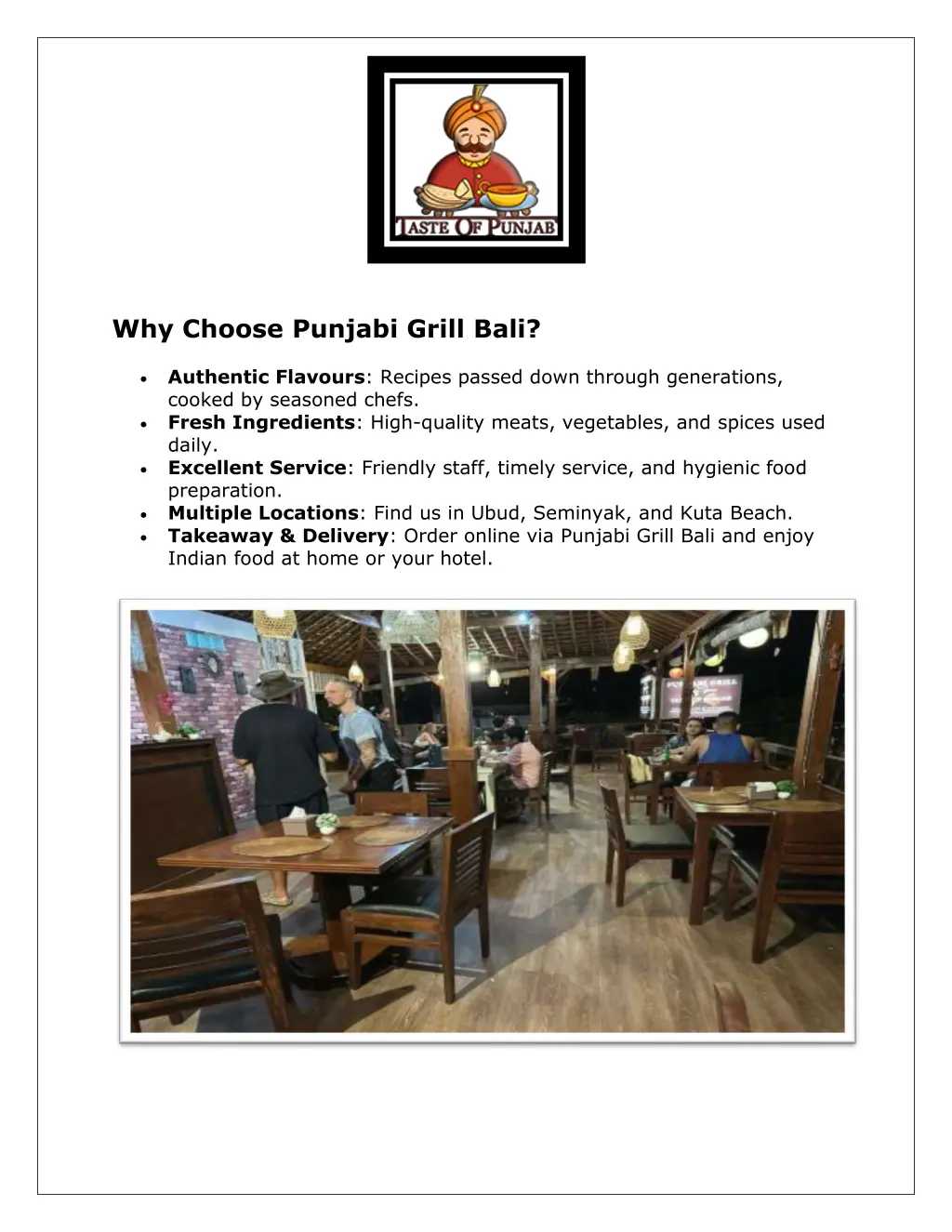 why choose punjabi grill bali