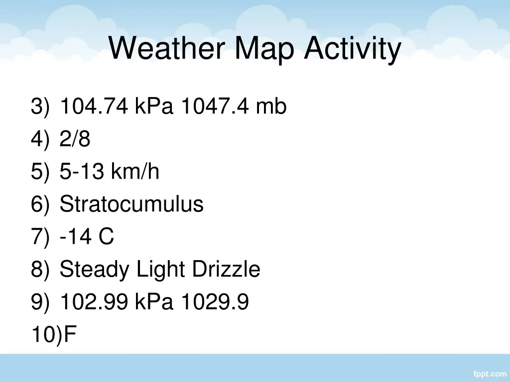 weather map activity 1