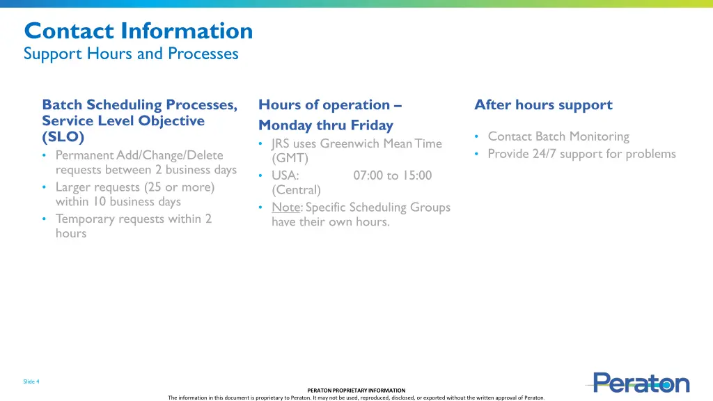 contact information support hours and processes