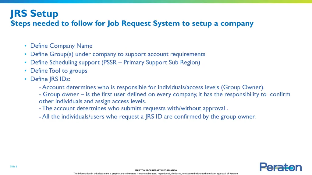jrs setup steps needed to follow for job request
