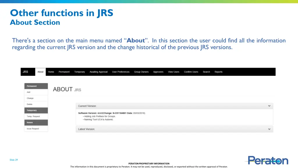 other functions in jrs about section