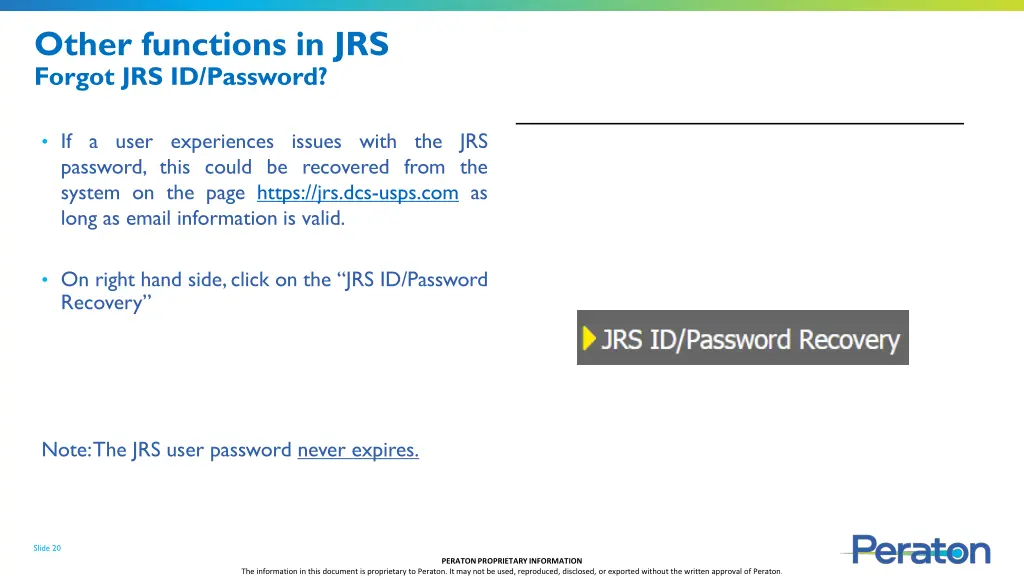 other functions in jrs forgot jrs id password
