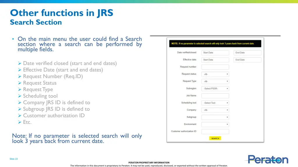 other functions in jrs search section