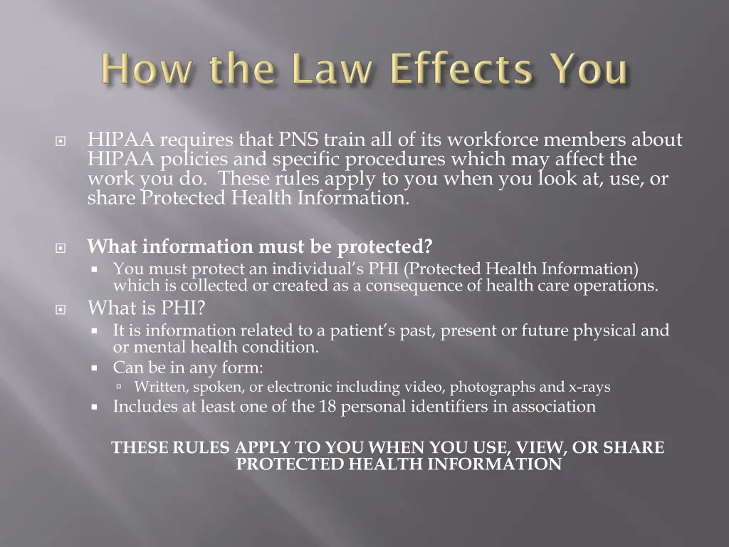 hipaa requires that pns train